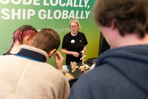 A Shopify repretative at their stand
